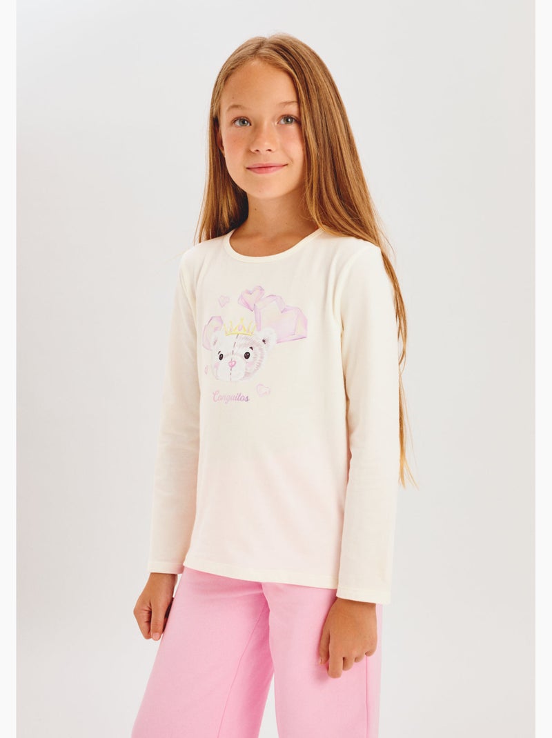 Maglietta conguitos estampado frontal Bianco - Kiabi