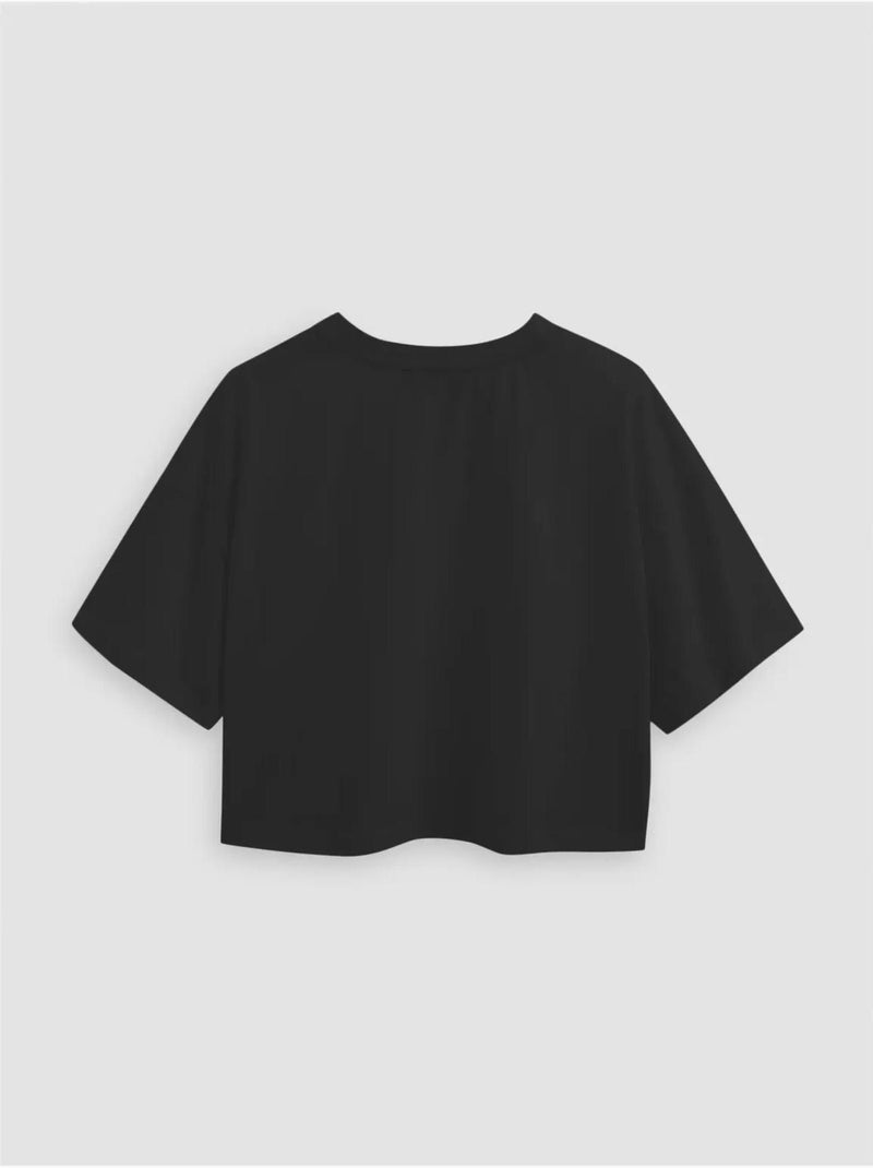 Maglietta corta con scollo a giro basic hiccup Nero - Kiabi
