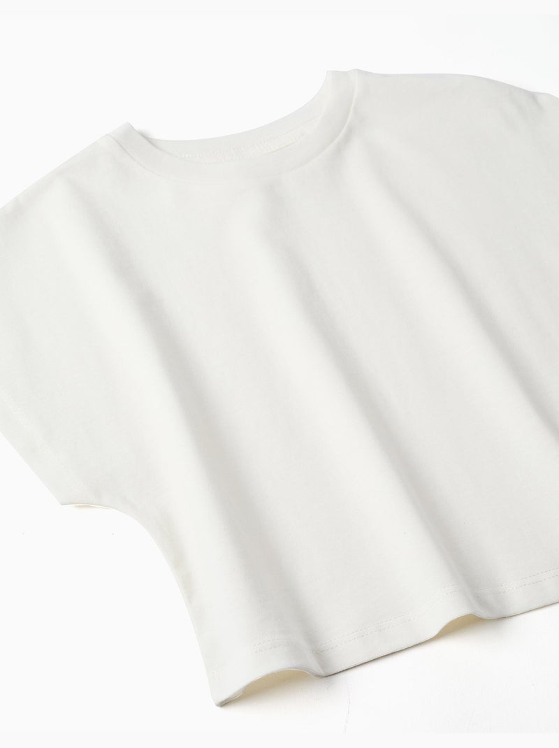 Maglietta corta in cotone Bianco - Kiabi