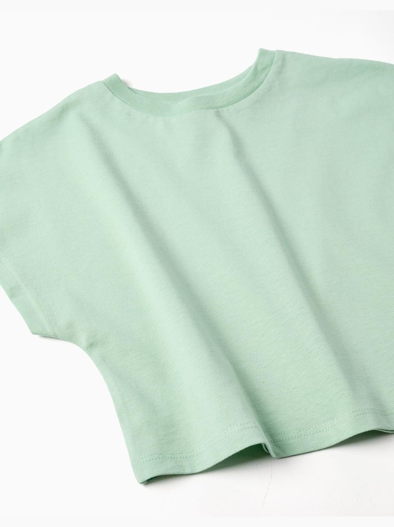 Maglietta corta in cotone Verde chiaro - Kiabi