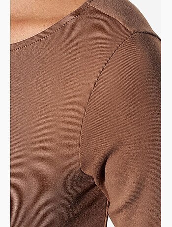 Maglietta cotone misto zip maniche lunghe aderente dilvin