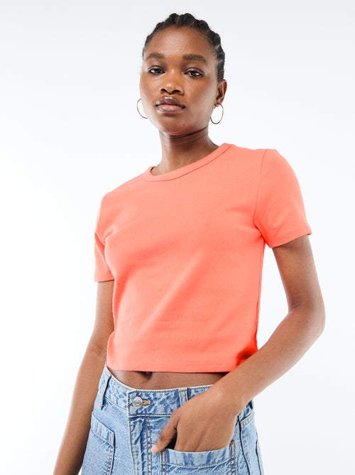 Maglietta crop top basic - Kiabi