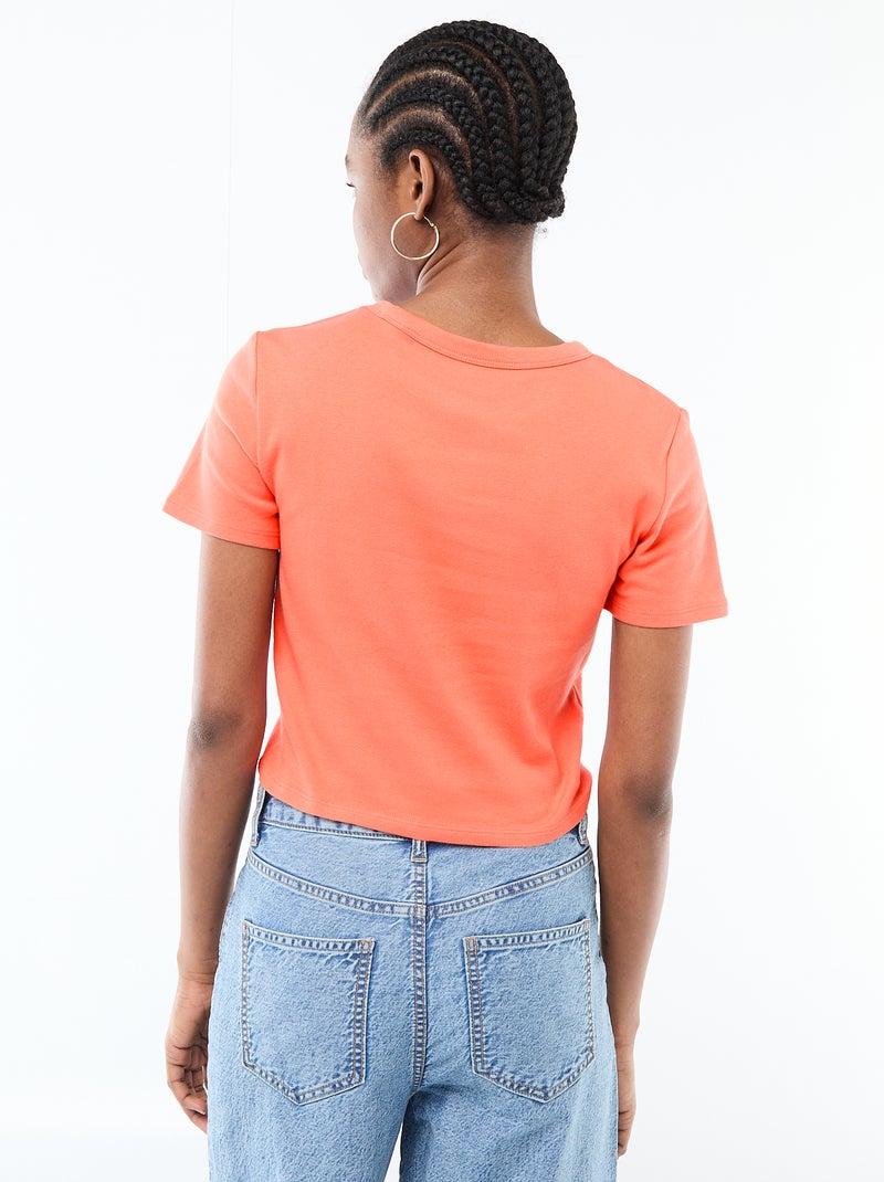 Maglietta crop top basic Arancione - Kiabi
