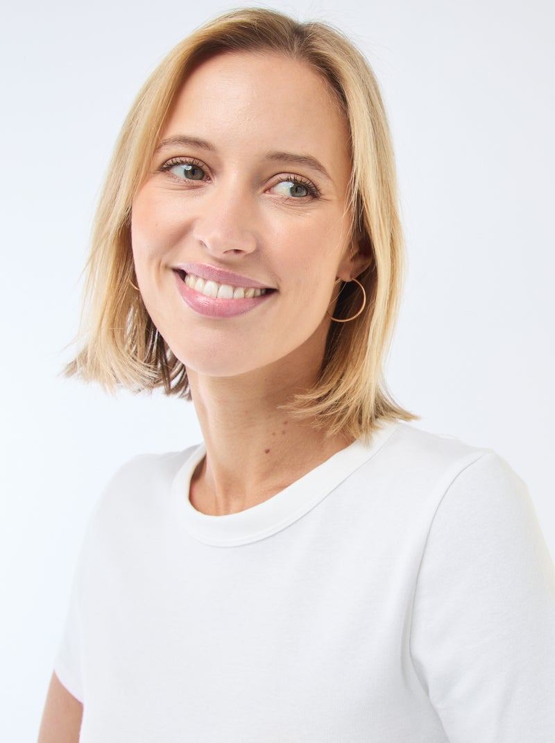 Maglietta crop top basic Bianco - Kiabi