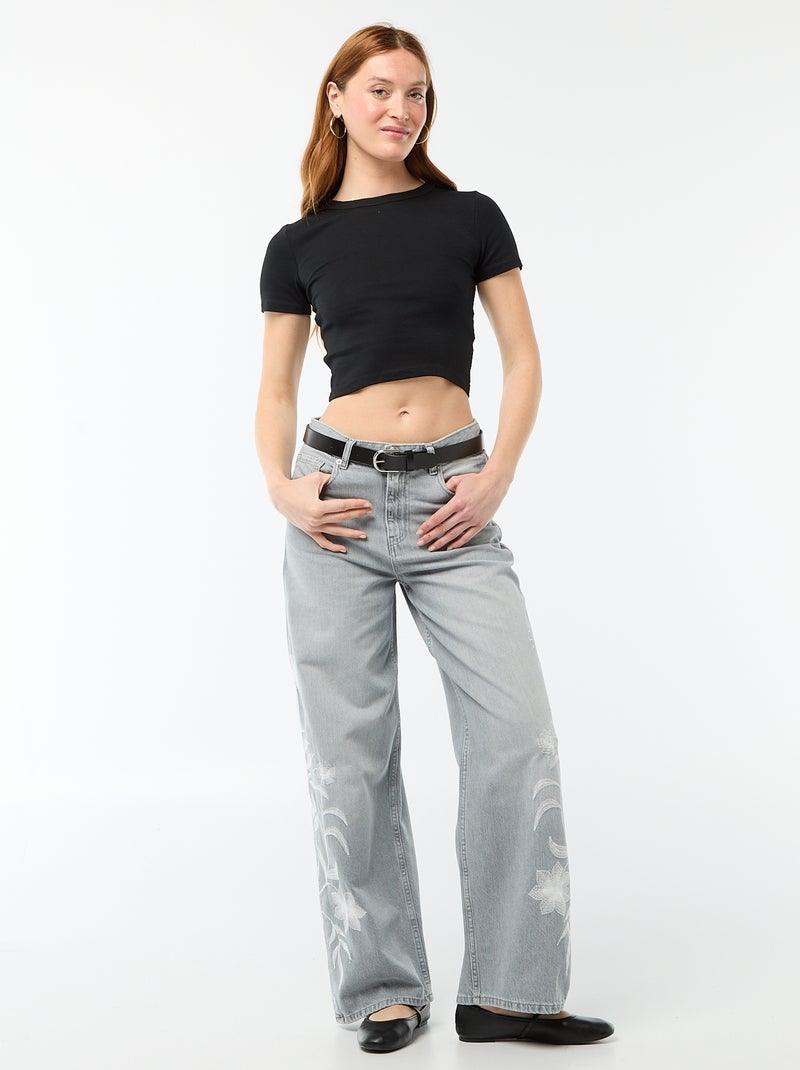 Maglietta crop top basic Nero - Kiabi