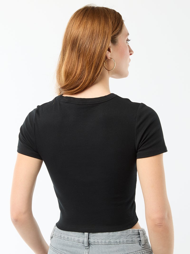 Maglietta crop top basic Nero - Kiabi