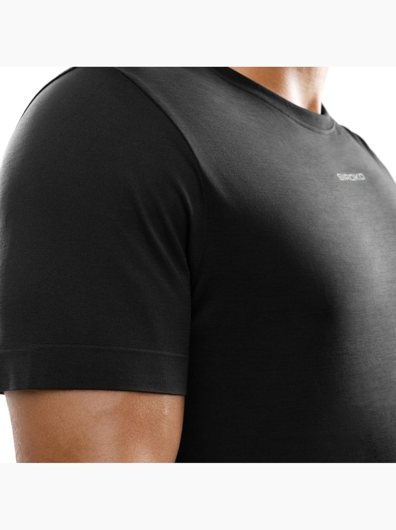 Maglietta da allenamento a maniche corte da uomo fitness uomo conquer Nero - Kiabi