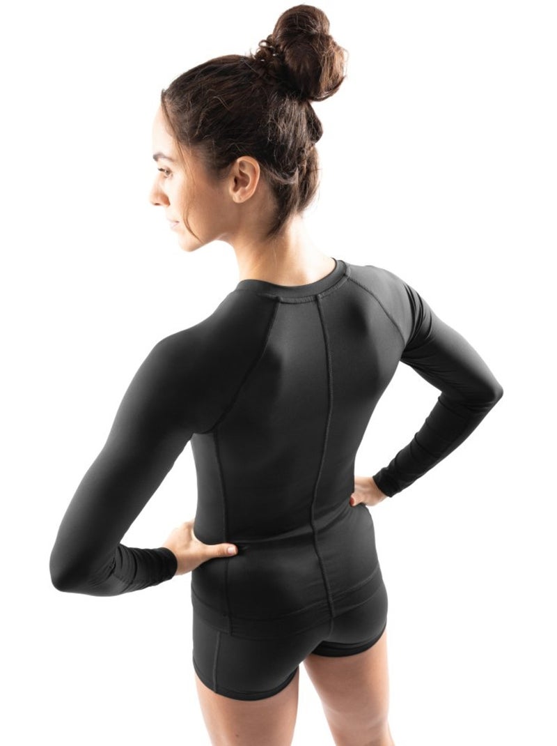 Maglietta da allenamento a maniche lunghe da donna fitness donna sleek Nero - Kiabi
