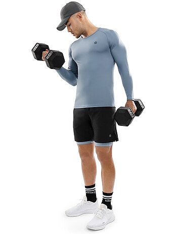 Maglietta da allenamento a maniche lunghe da uomo fitness uomo aqua