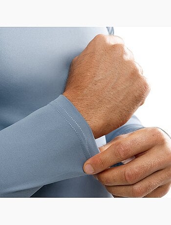 Maglietta da allenamento a maniche lunghe da uomo fitness uomo aqua