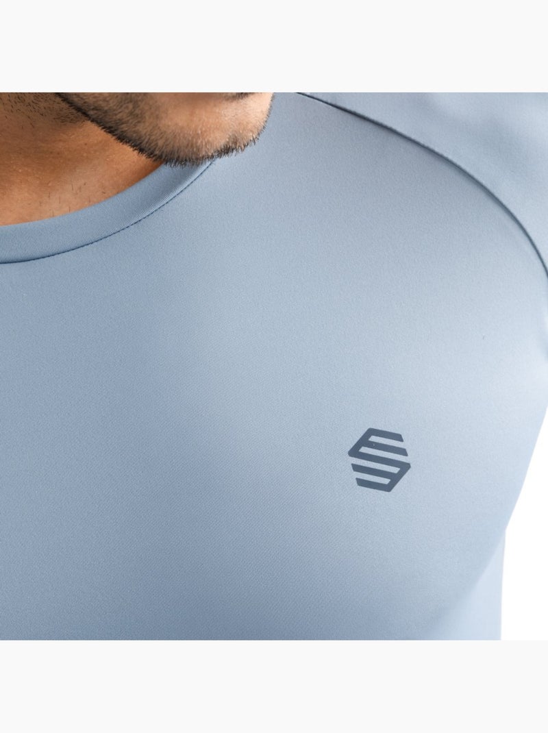 Maglietta da allenamento a maniche lunghe da uomo fitness uomo aqua Blu - Kiabi