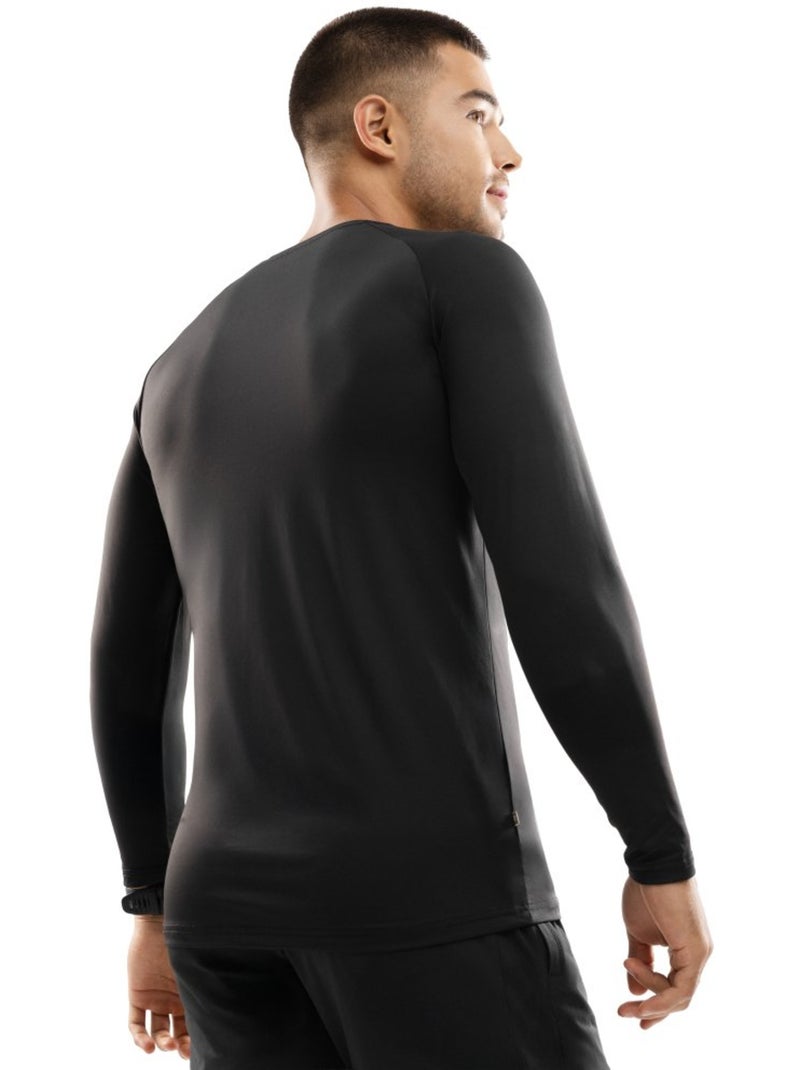 Maglietta da allenamento a maniche lunghe da uomo fitness uomo key Nero - Kiabi