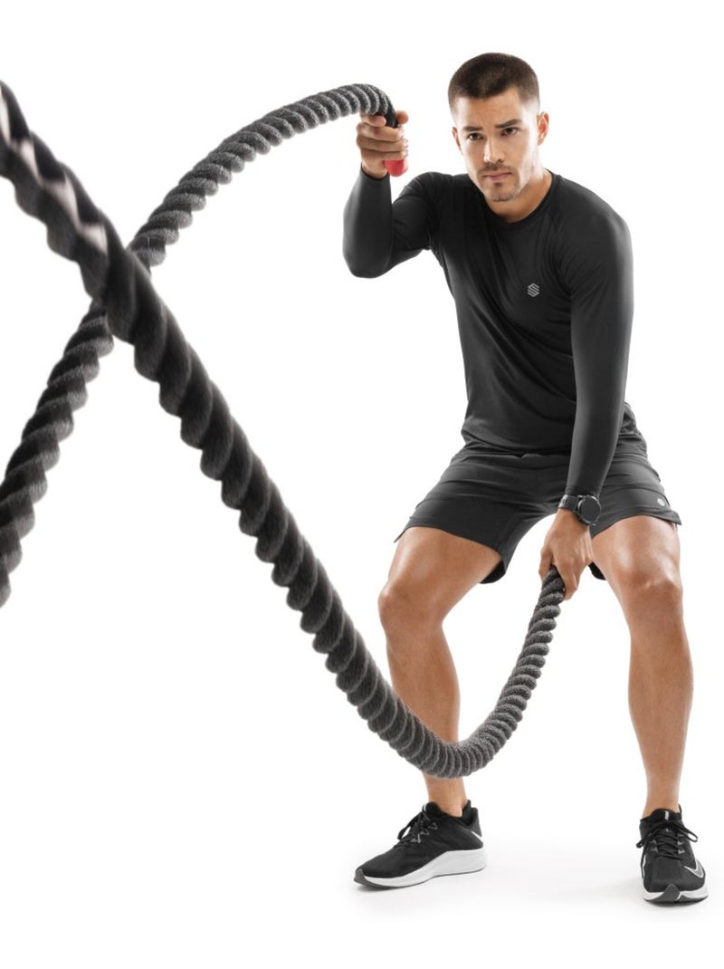 Maglietta da allenamento a maniche lunghe da uomo fitness uomo key Nero - Kiabi
