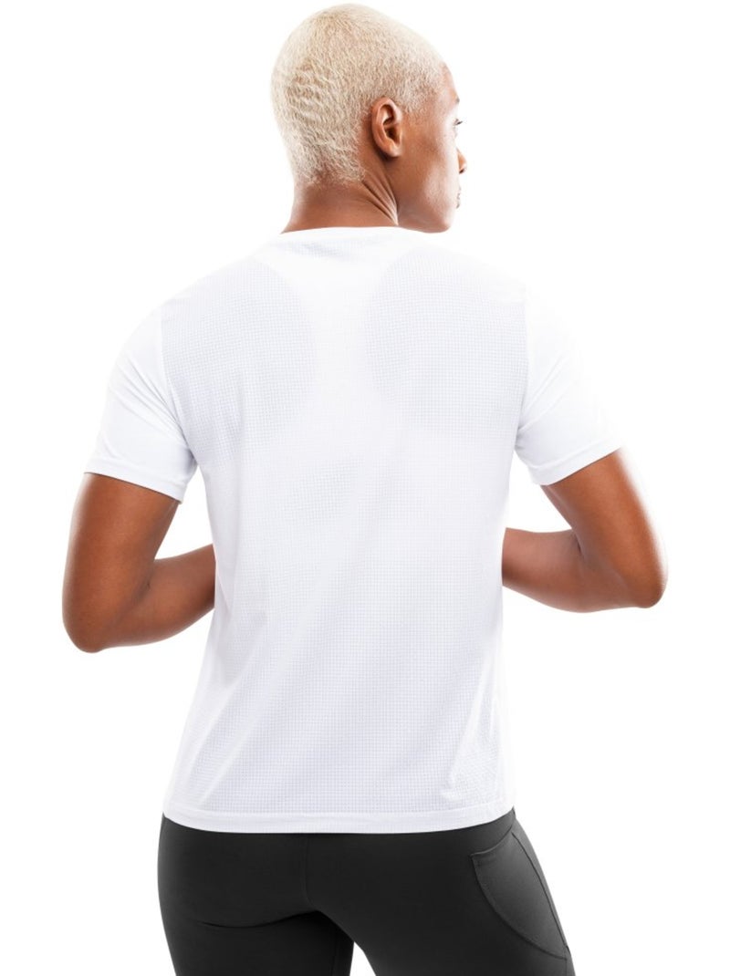 Maglietta da corsa a maniche corte da donna fitness donna singapore Bianco - Kiabi