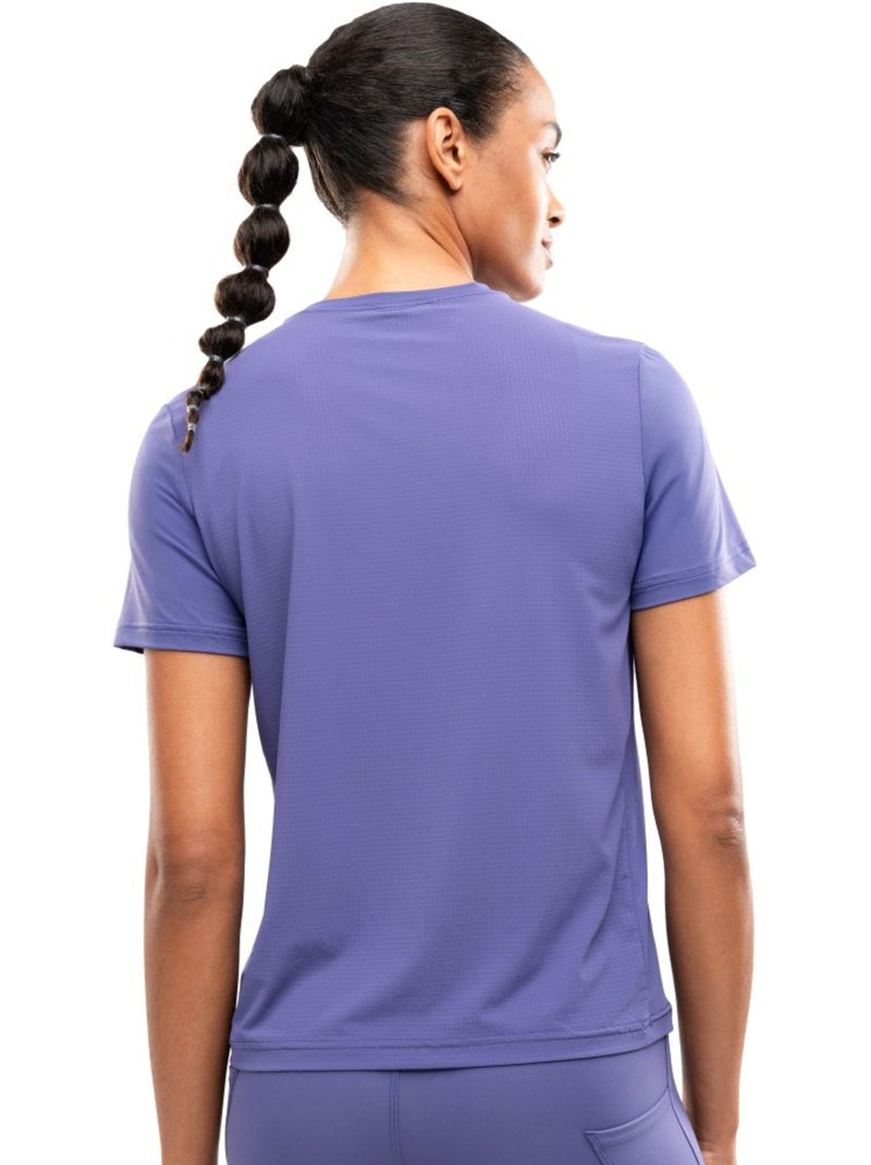 Maglietta da corsa a maniche corte da donna fitness donna singapore Blu - Kiabi