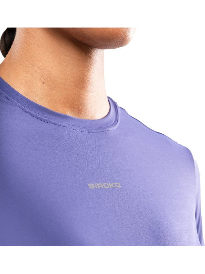 Maglietta da corsa a maniche corte da donna fitness donna singapore Blu - Kiabi