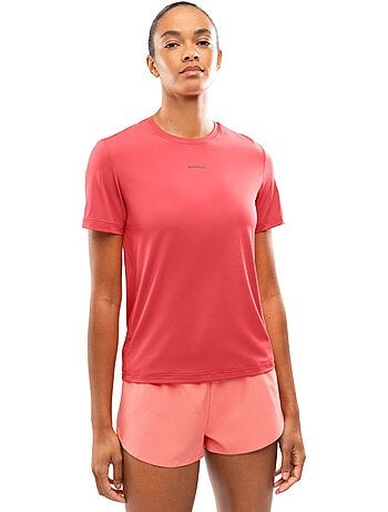 Maglietta da corsa a maniche corte da donna fitness donna singapore coral