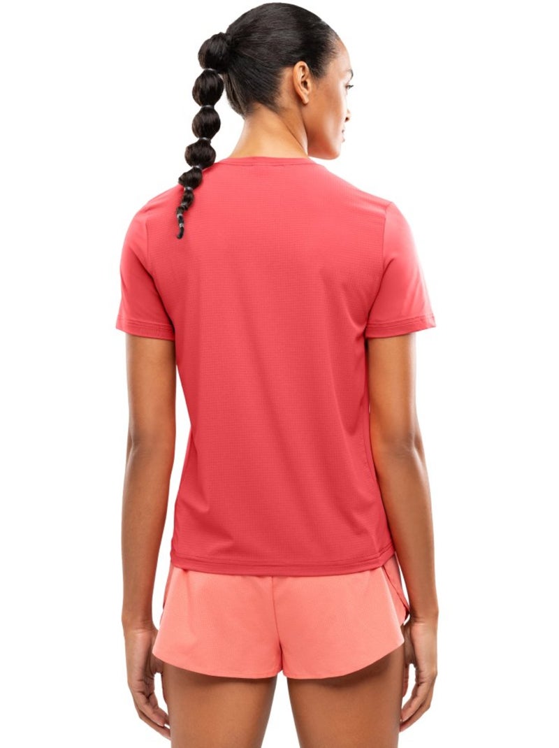 Maglietta da corsa a maniche corte da donna fitness donna singapore coral Rosa - Kiabi