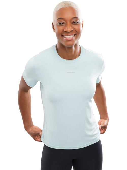 Maglietta da corsa a maniche corte da donna fitness donna singapore mint - Kiabi