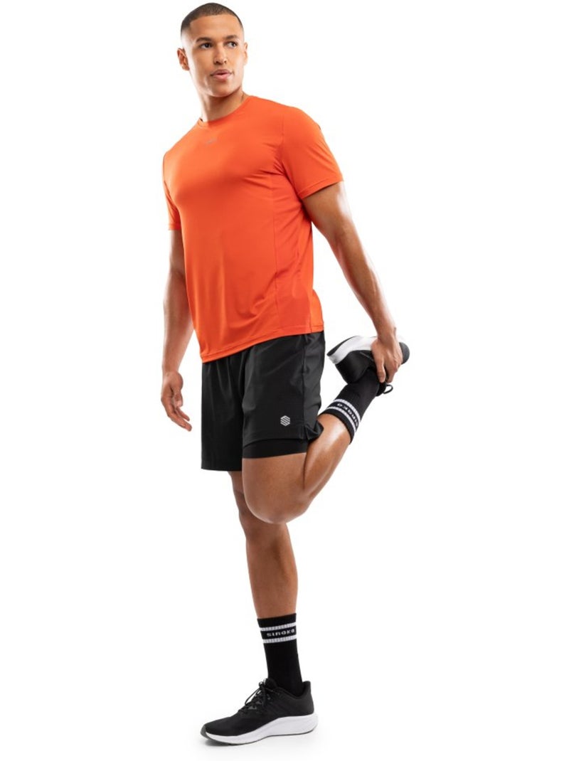 Maglietta da corsa a maniche corte da uomo fitness uomo gate brick Arancione - Kiabi