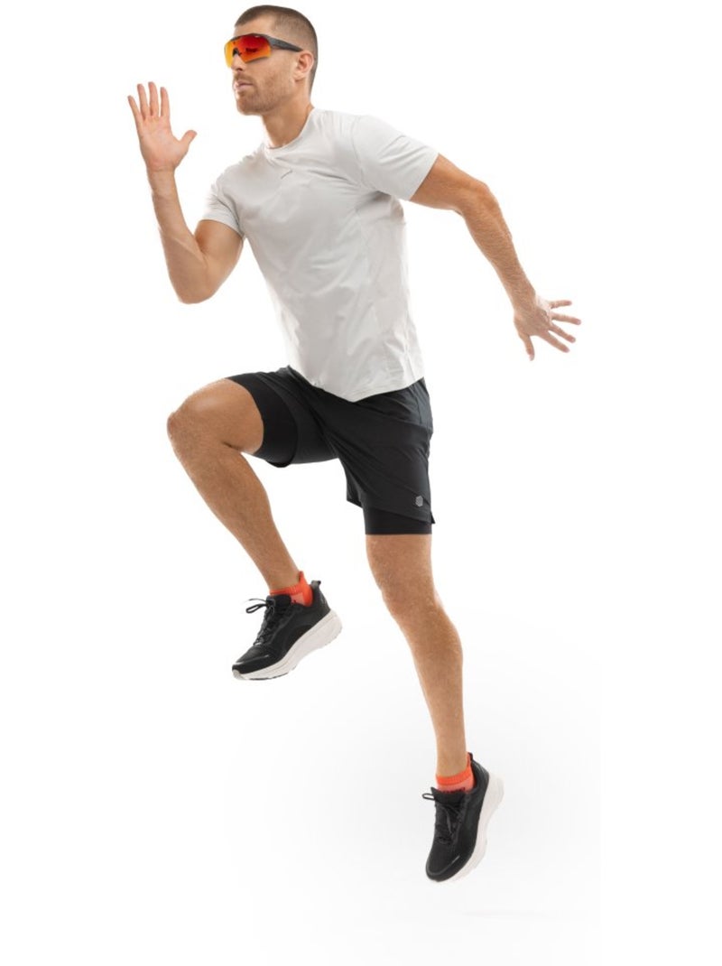 Maglietta da corsa a maniche corte da uomo fitness uomo gate gray Bianco Grigio - Kiabi