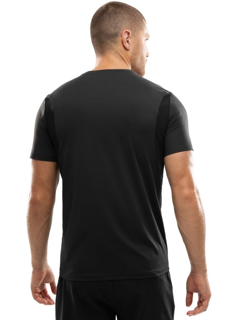 Maglietta da corsa a maniche corte da uomo fitness uomo gate Nero - Kiabi