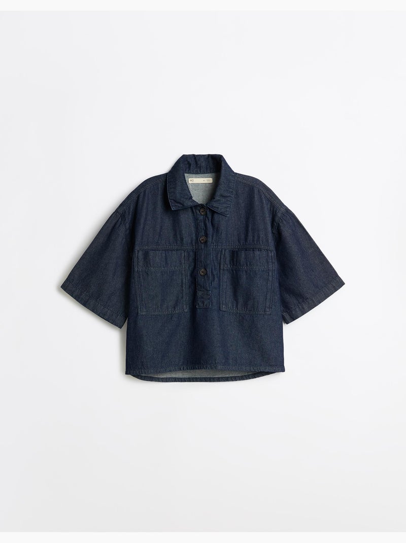 Maglietta di jeans oversize da donna, mo fashion Blu - Kiabi