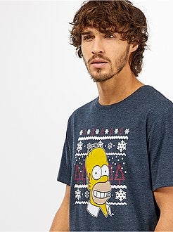 Uomo dalla S alla XXL - Maglietta di Natale 'I Simpson' - Kiabi