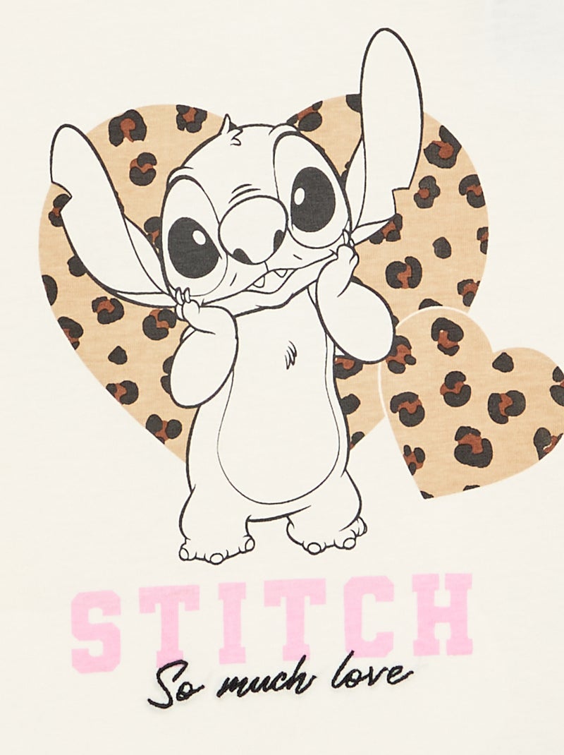 Maglietta \'Disney\' \'Stitch\' a maniche lunghe Bianco - Kiabi