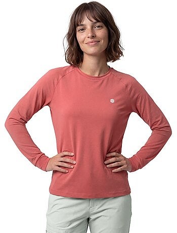 Maglietta escursionismo maniche lunghe donna donna nahuel-w brick
