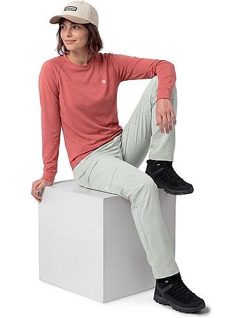 Maglietta escursionismo maniche lunghe donna donna nahuel-w brick