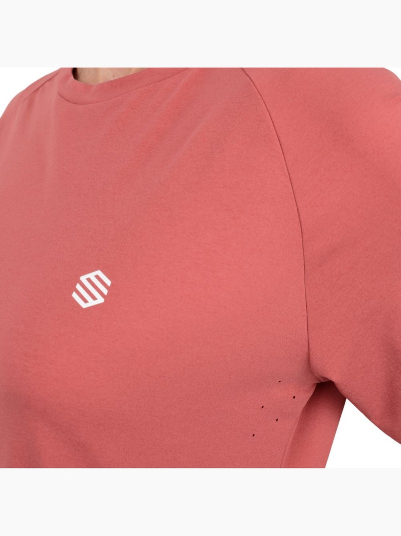Maglietta escursionismo maniche lunghe donna donna nahuel-w brick Rosso - Kiabi