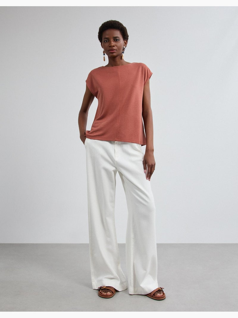 Maglietta fluida, mo fashion Marrone - Kiabi