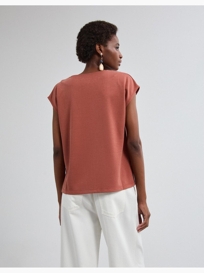 Maglietta fluida, mo fashion Marrone - Kiabi