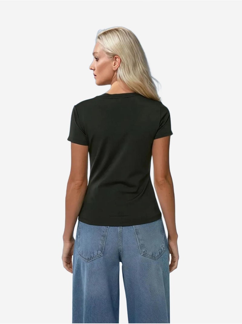 Maglietta girocollo basic hiccup Nero - Kiabi