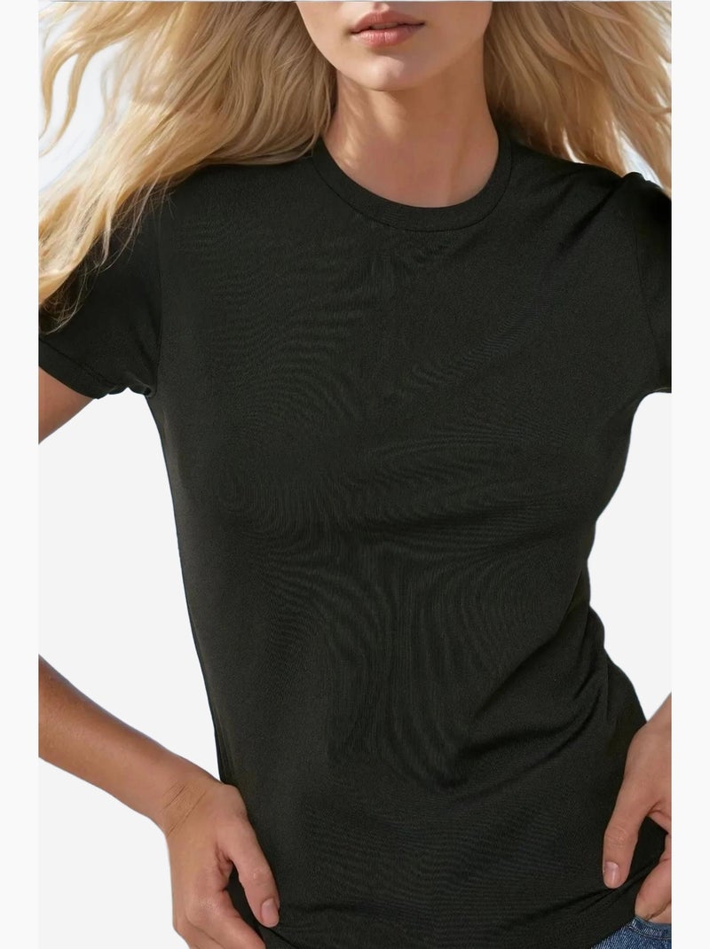 Maglietta girocollo basic hiccup Nero - Kiabi