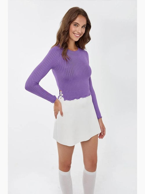 Maglietta girocollo in maglia manica lunga hiccup - Kiabi Maglietta girocollo in maglia manica lunga hiccup - Kiabi