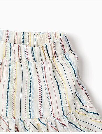 Maglietta + gonnellina in cotone a righe etniche B&S