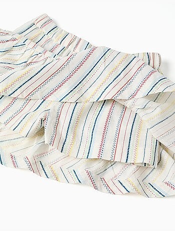 Maglietta + gonnellina in cotone a righe etniche B&S