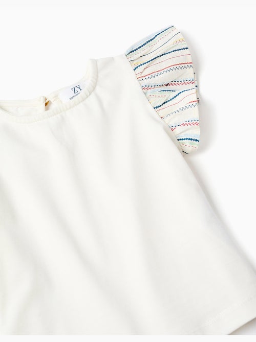 Maglietta + gonnellina in cotone a righe etniche B&S - Kiabi