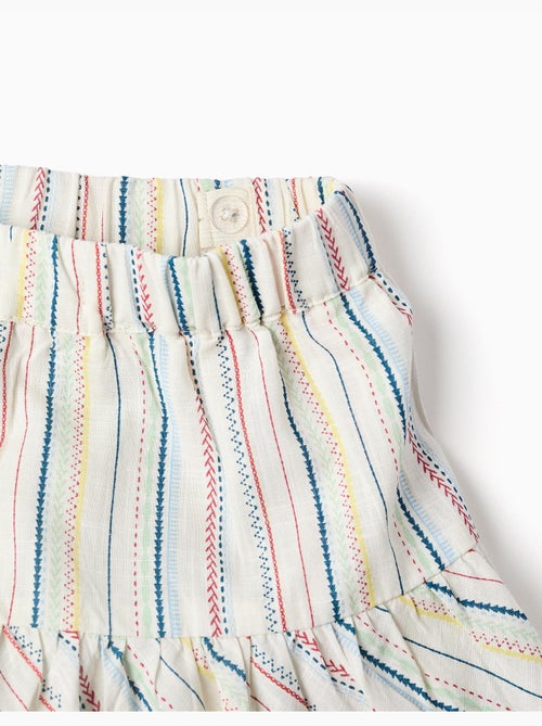 Maglietta + gonnellina in cotone a righe etniche B&S - Kiabi