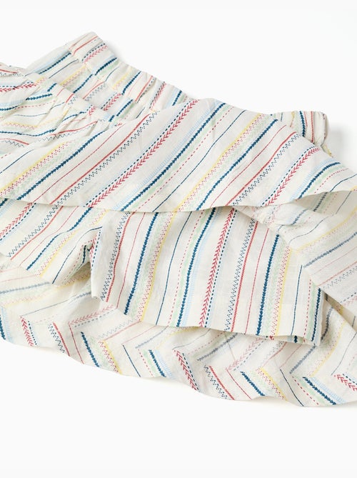 Maglietta + gonnellina in cotone a righe etniche B&S - Kiabi