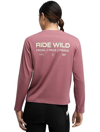 Maglietta gravel in cotone a maniche lunghe donna ciclismo donna rutted-w