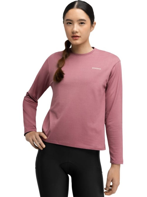 Maglietta gravel in cotone a maniche lunghe donna ciclismo donna rutted-w - Kiabi