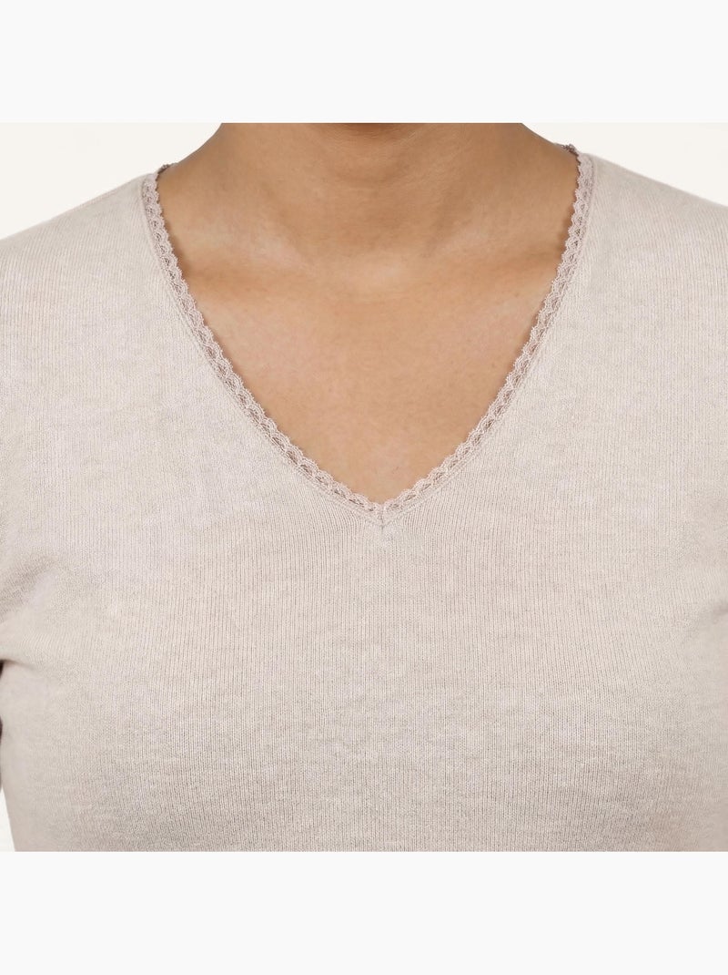 Maglietta homewear donna Isotoner Beige - Kiabi