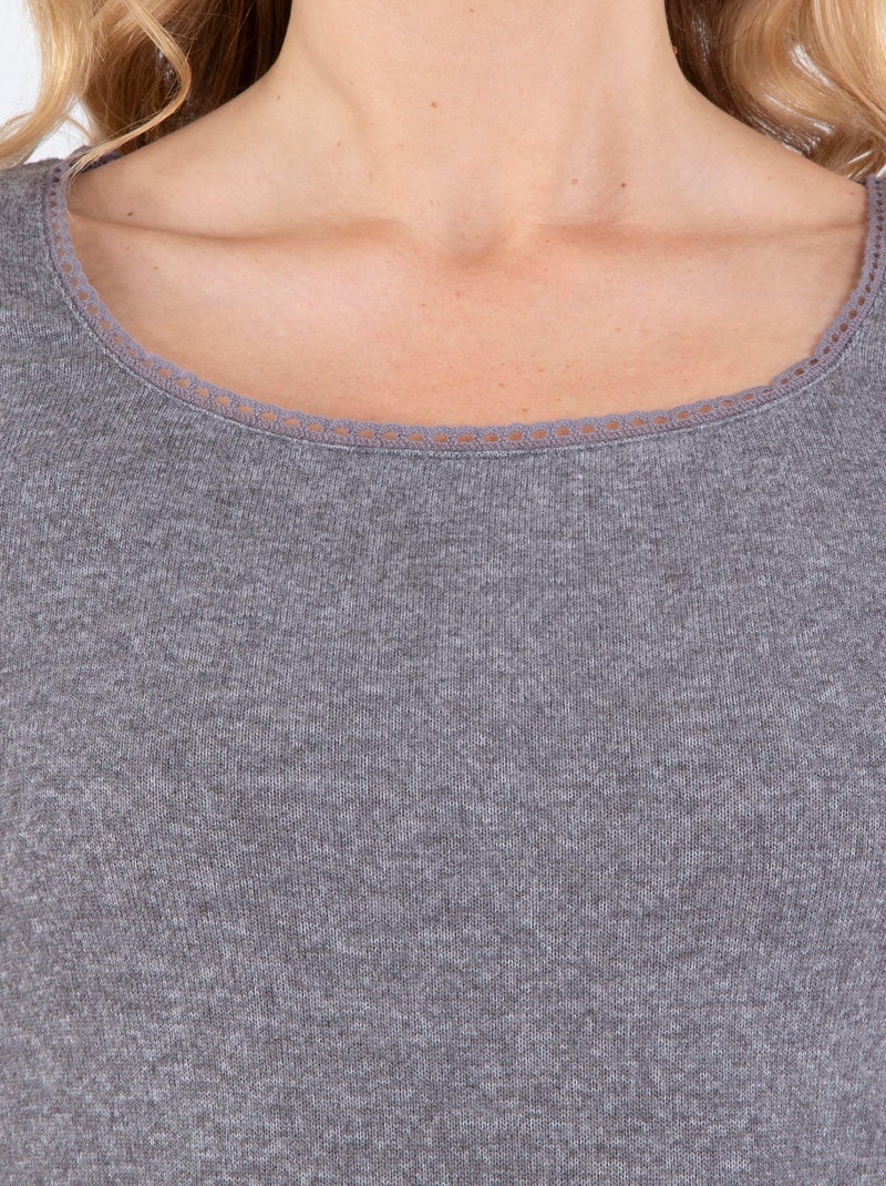 Maglietta homewear donna Isotoner Grigio melangiato - Kiabi