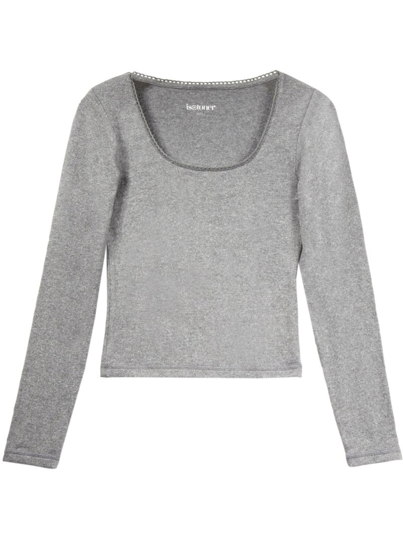 Maglietta homewear donna Isotoner Grigio melangiato - Kiabi