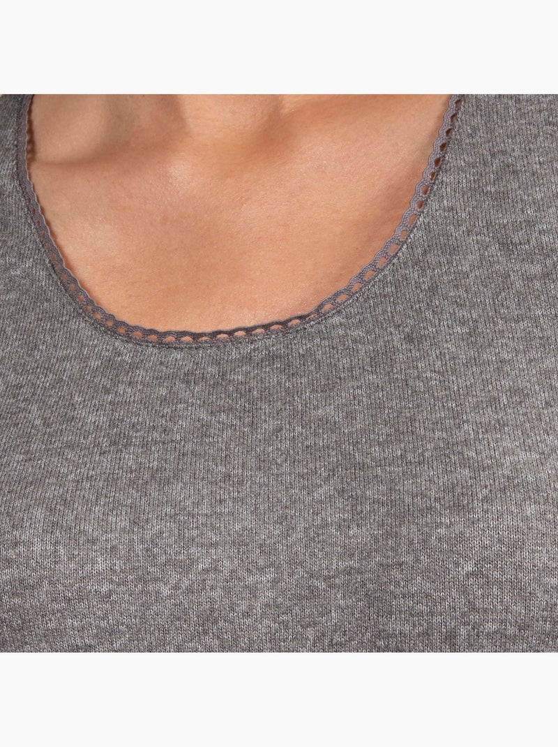 Maglietta homewear donna Isotoner Grigio melangiato - Kiabi