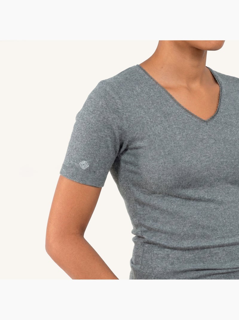 Maglietta homewear donna Isotoner Grigio melangiato - Kiabi
