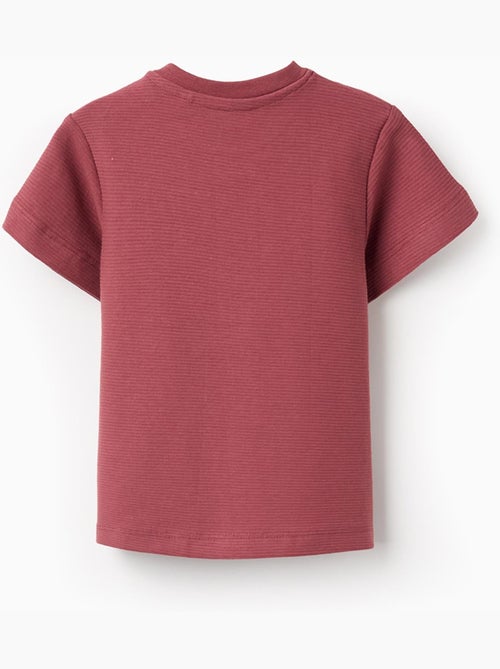 Maglietta in cotone a costine con stampa express yourself - Kiabi